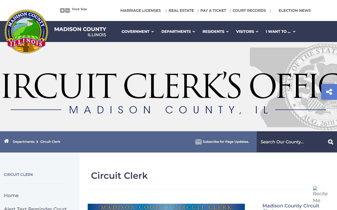 Madison County Circuit Clerk official website for civil court records