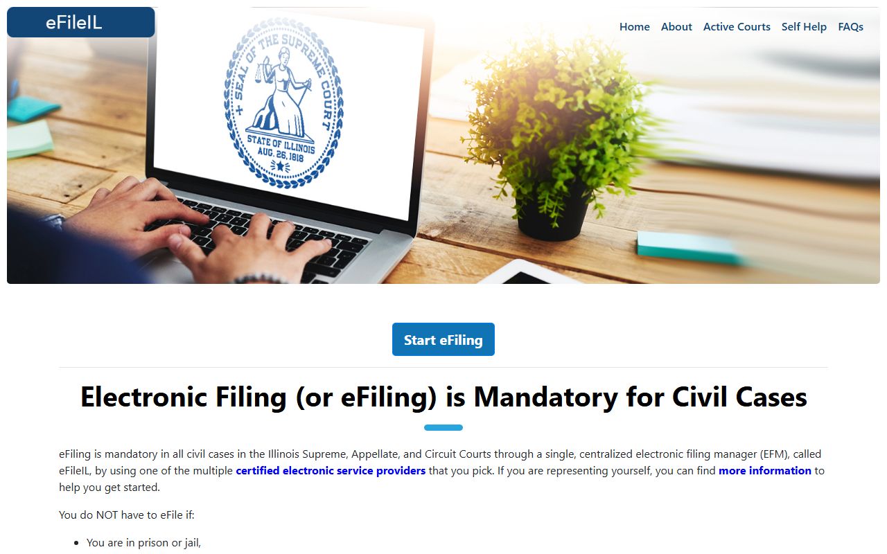 eFileIL electronic filing portal for Illinois civil court cases